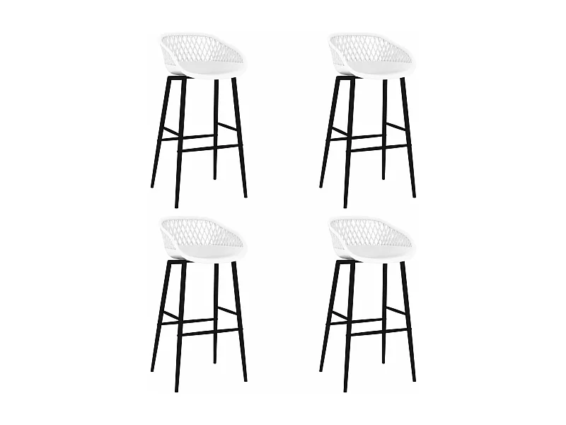 Chaises de bar lot de 4 blanc