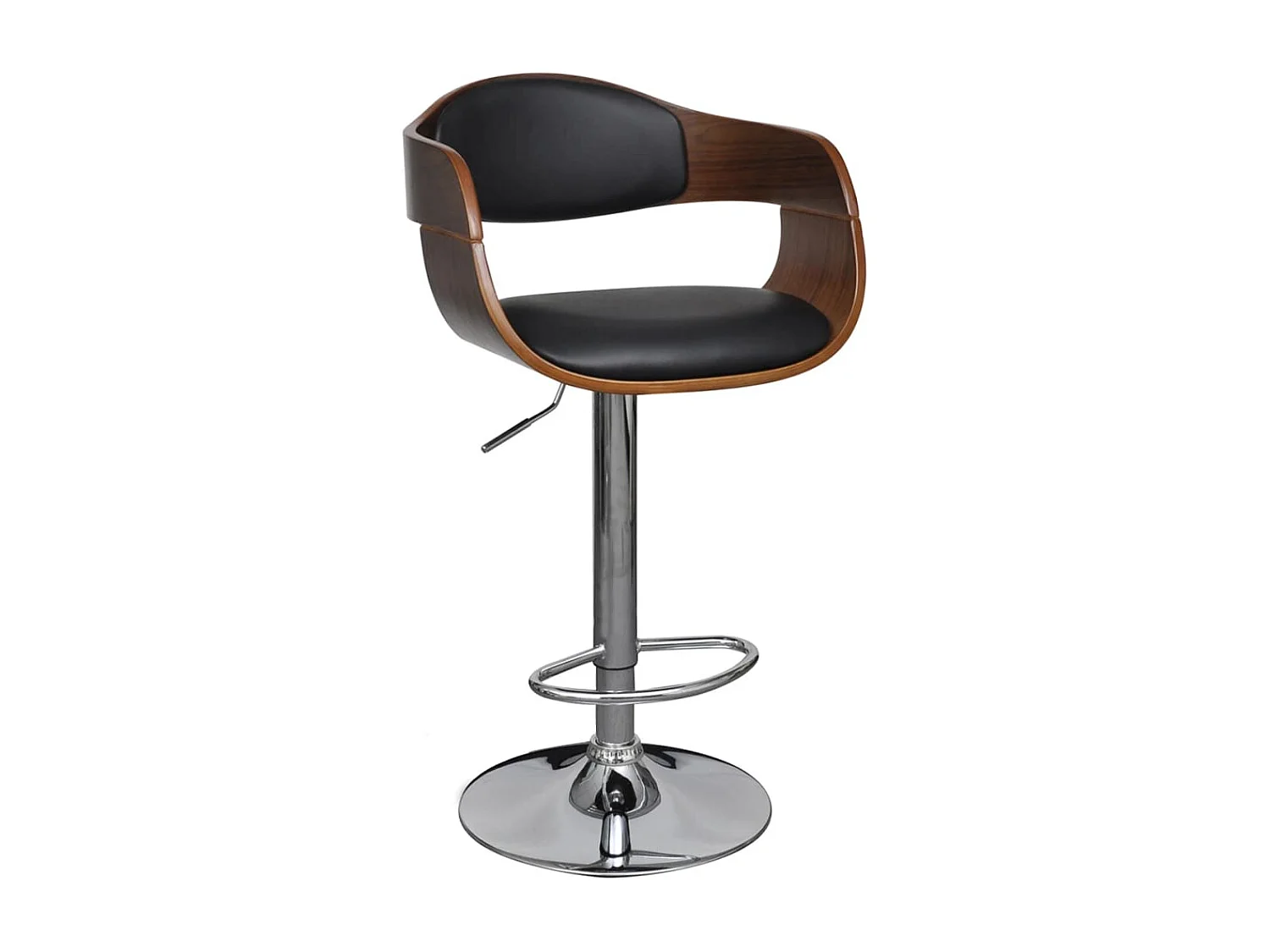 Tabouret de bar bois courbé et similicuir