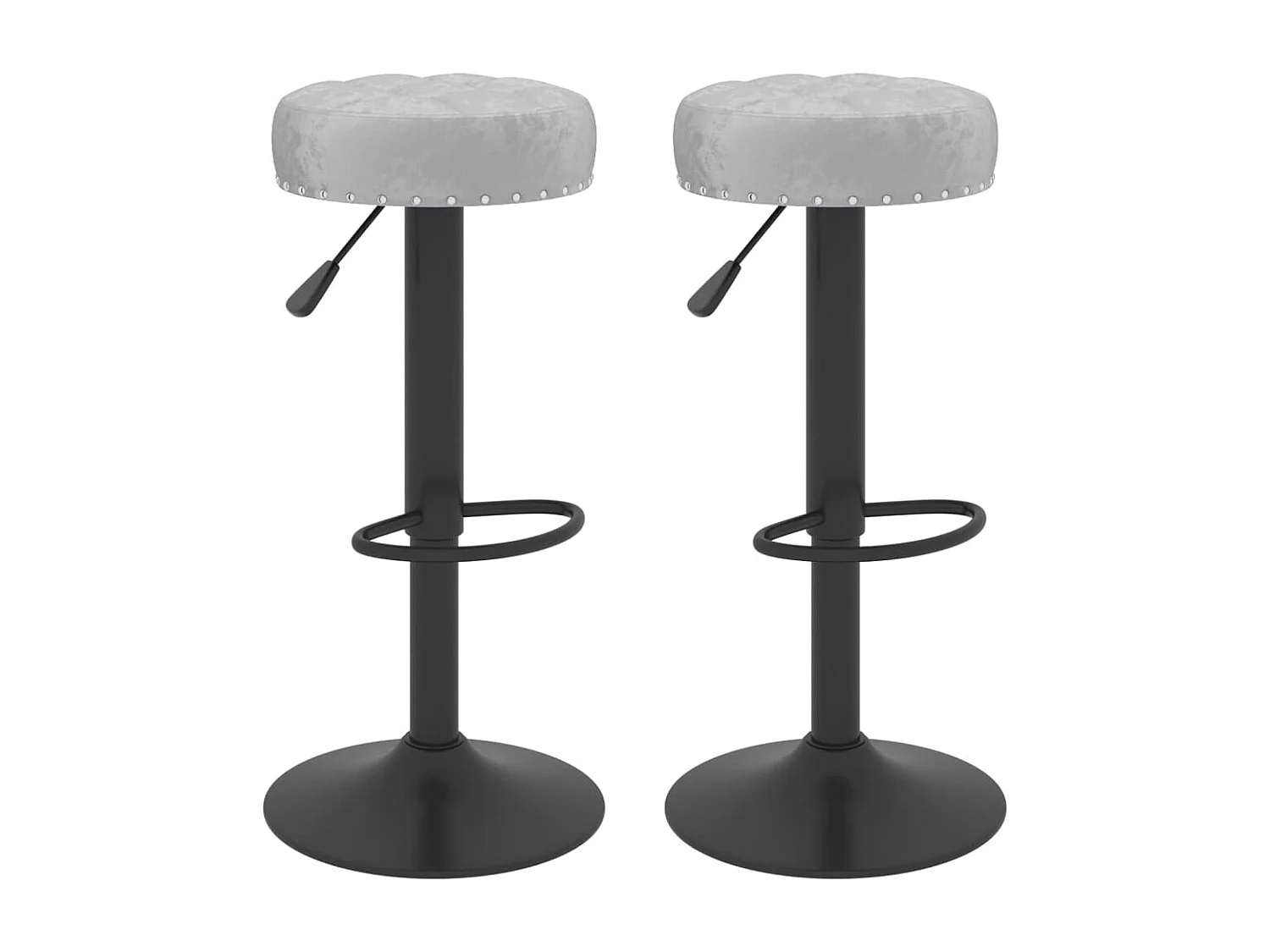 Barhocker 2 Stk. Grau Samt