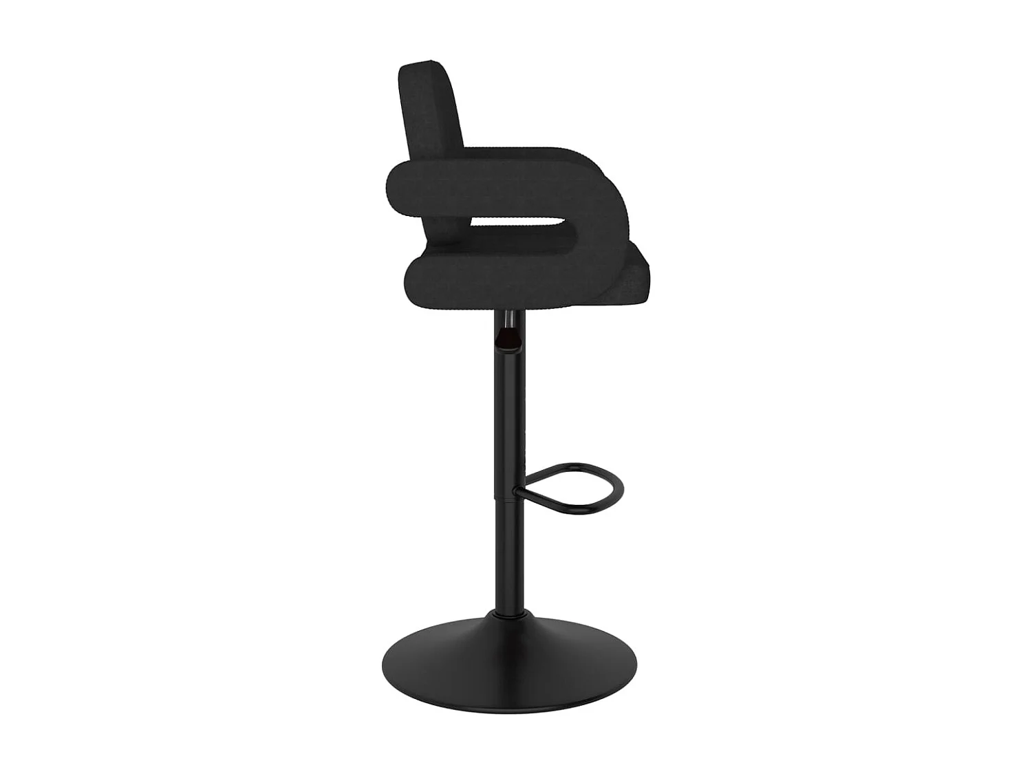 Tabourets de bar lot de 2 noir tissu