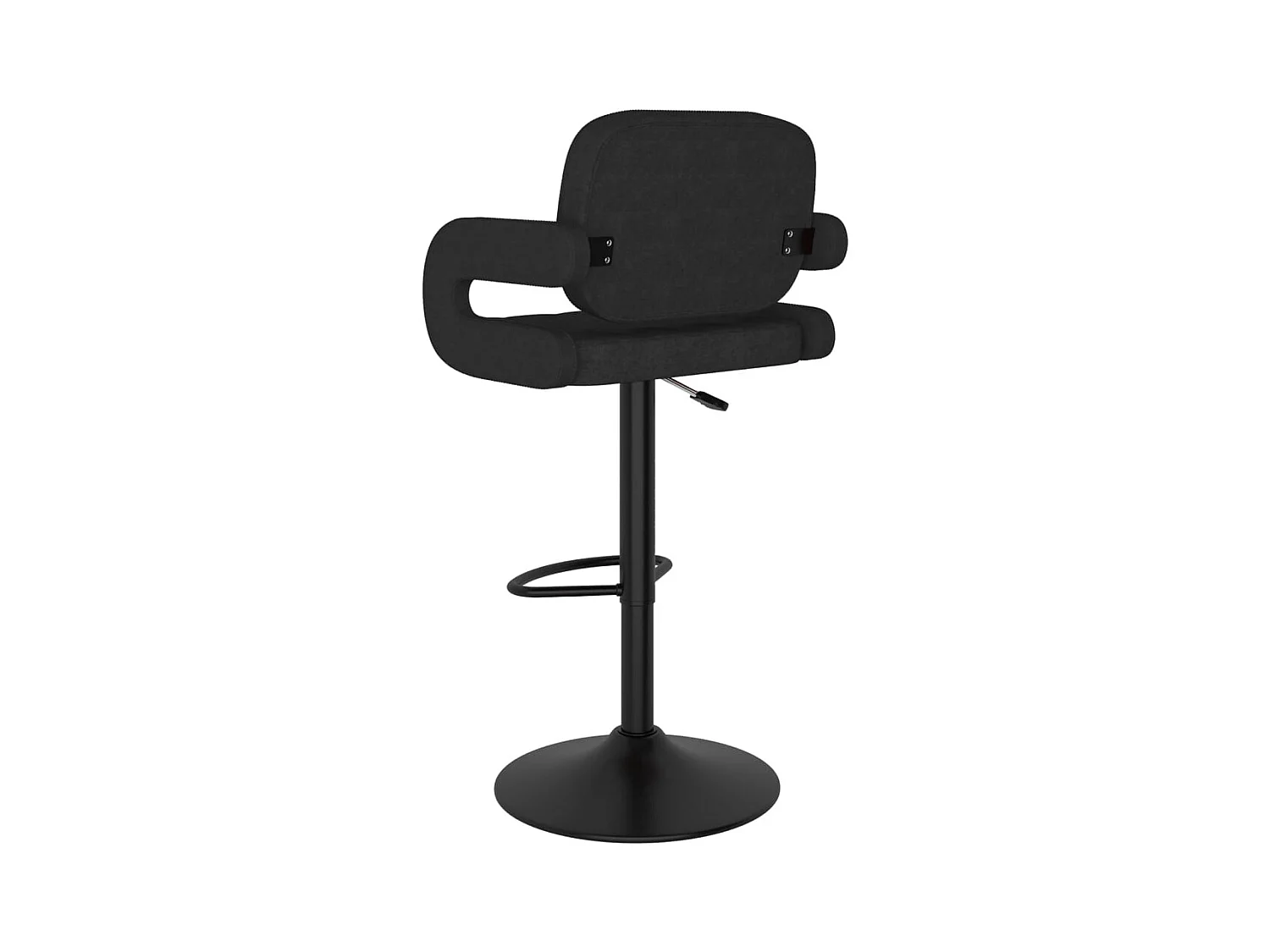 Tabourets de bar lot de 2 noir tissu