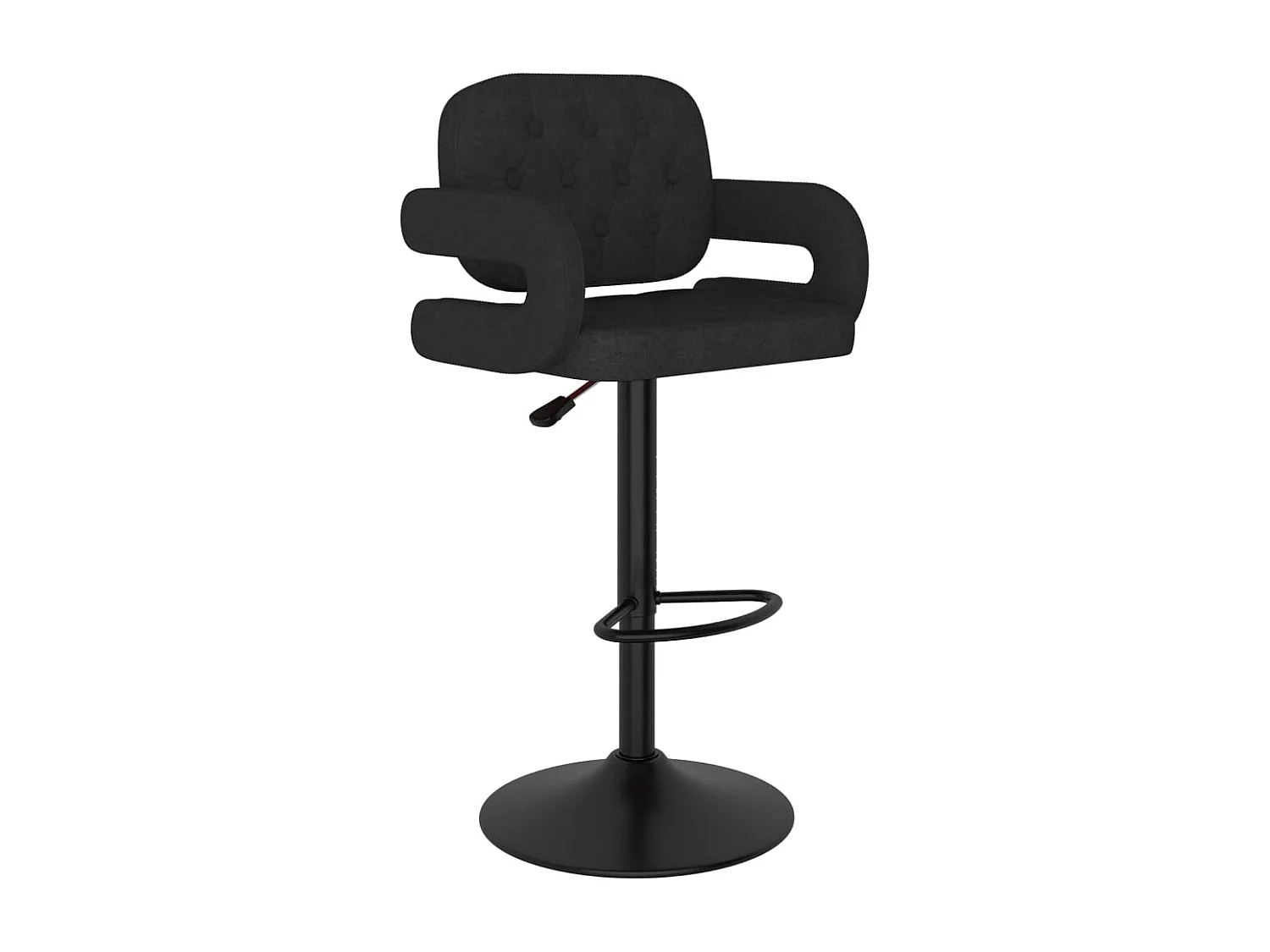 Tabourets de bar lot de 2 noir tissu