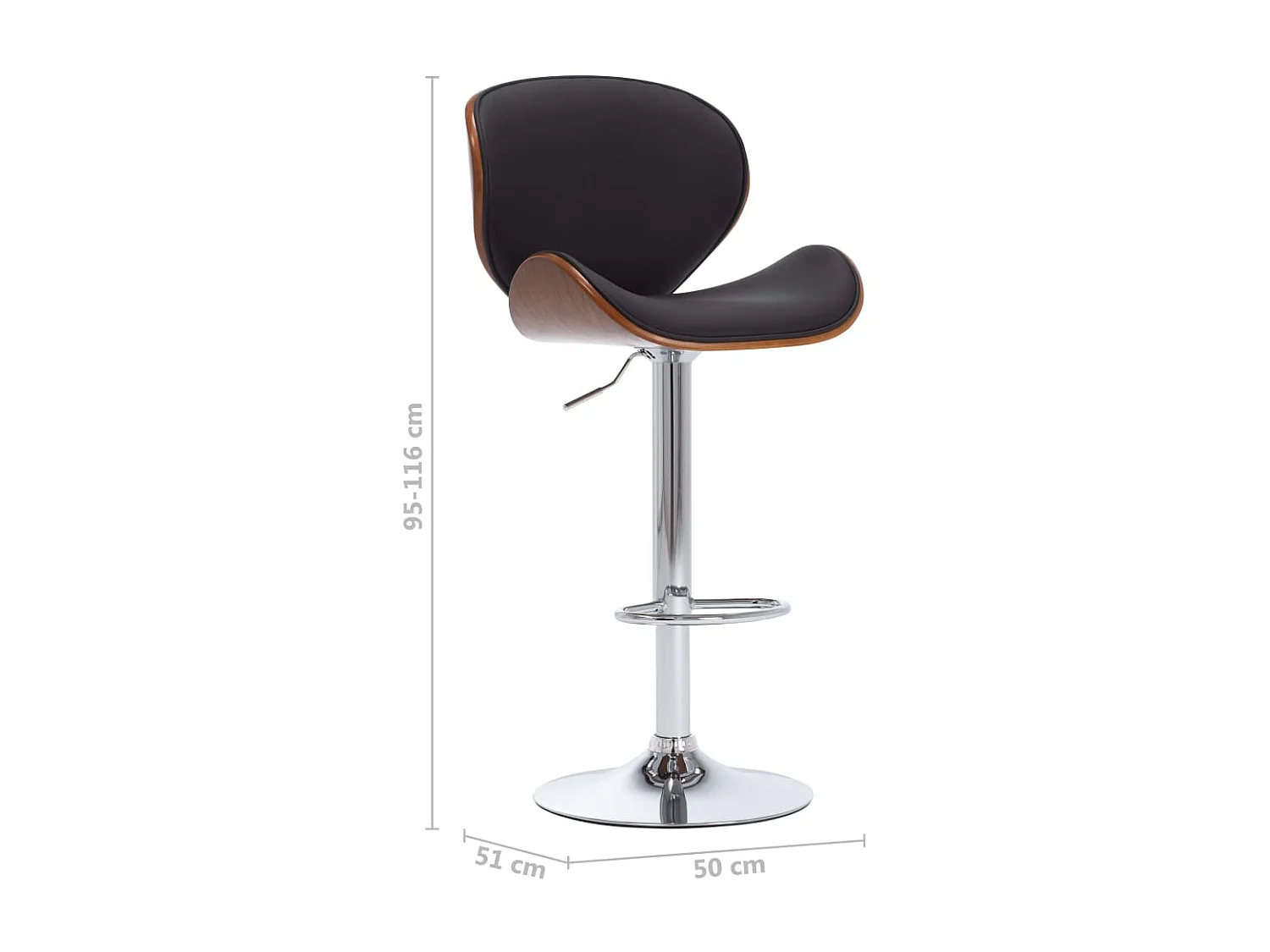 Tabouret de bar Noir Similicuir