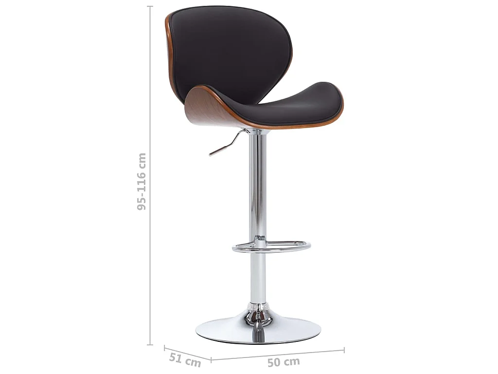 Barhocker Schwarz Kunstleder