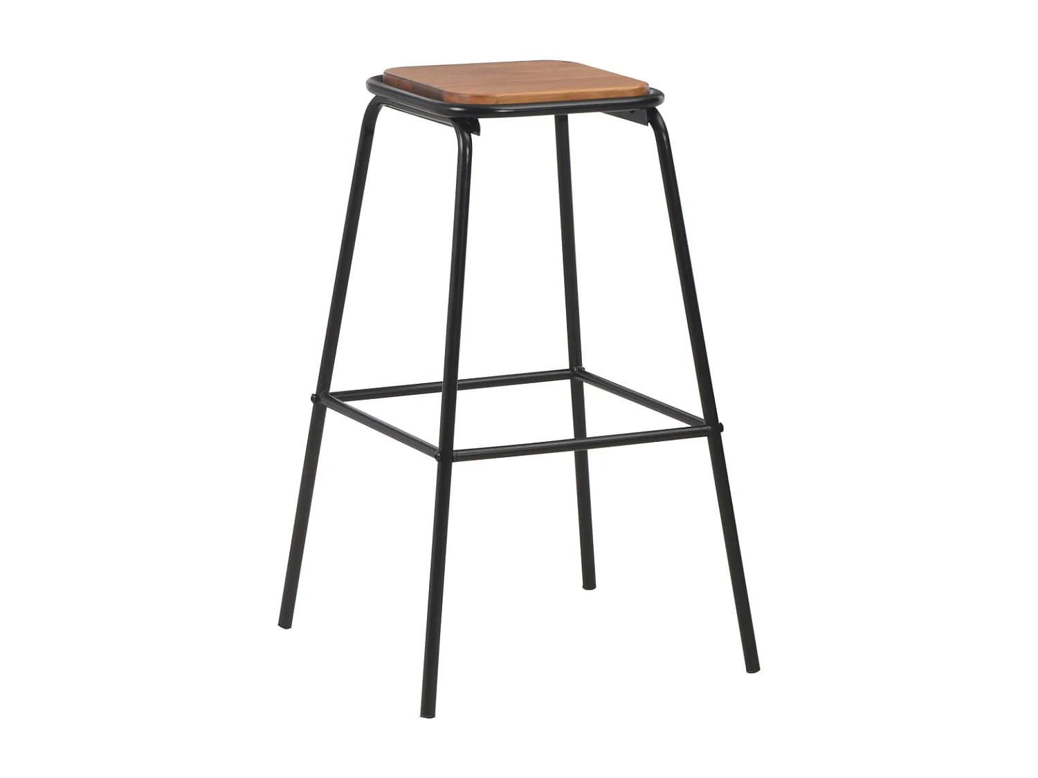 Tabourets de bar lot de 6 noir pinède solide et acier