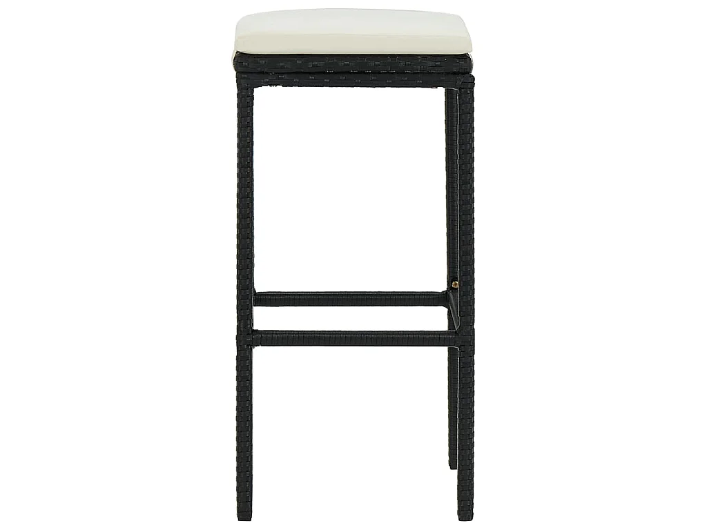 Barhocker mit Kissen 6 Stk. Schwarz Poly Rattan