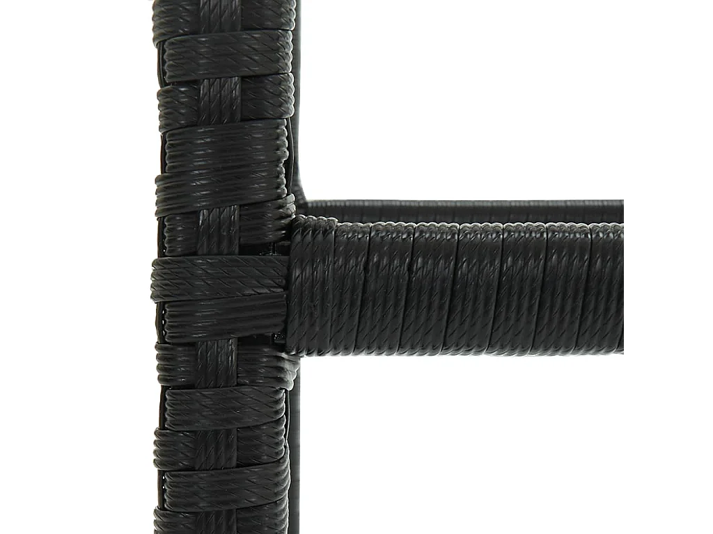 Barhocker mit Kissen 6 Stk. Schwarz Poly Rattan