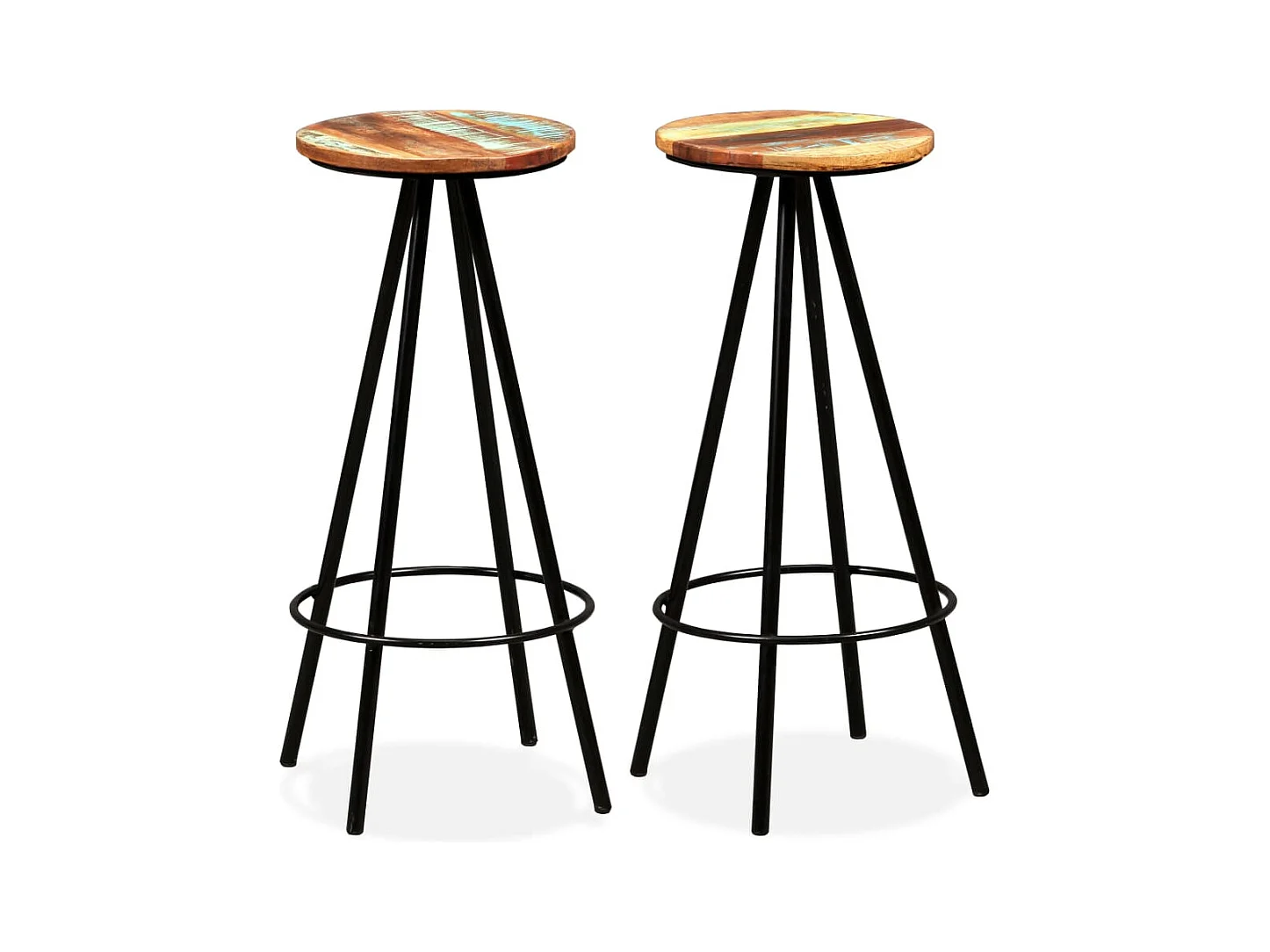 Tabourets de bar lot de 2 bois massif de récupération