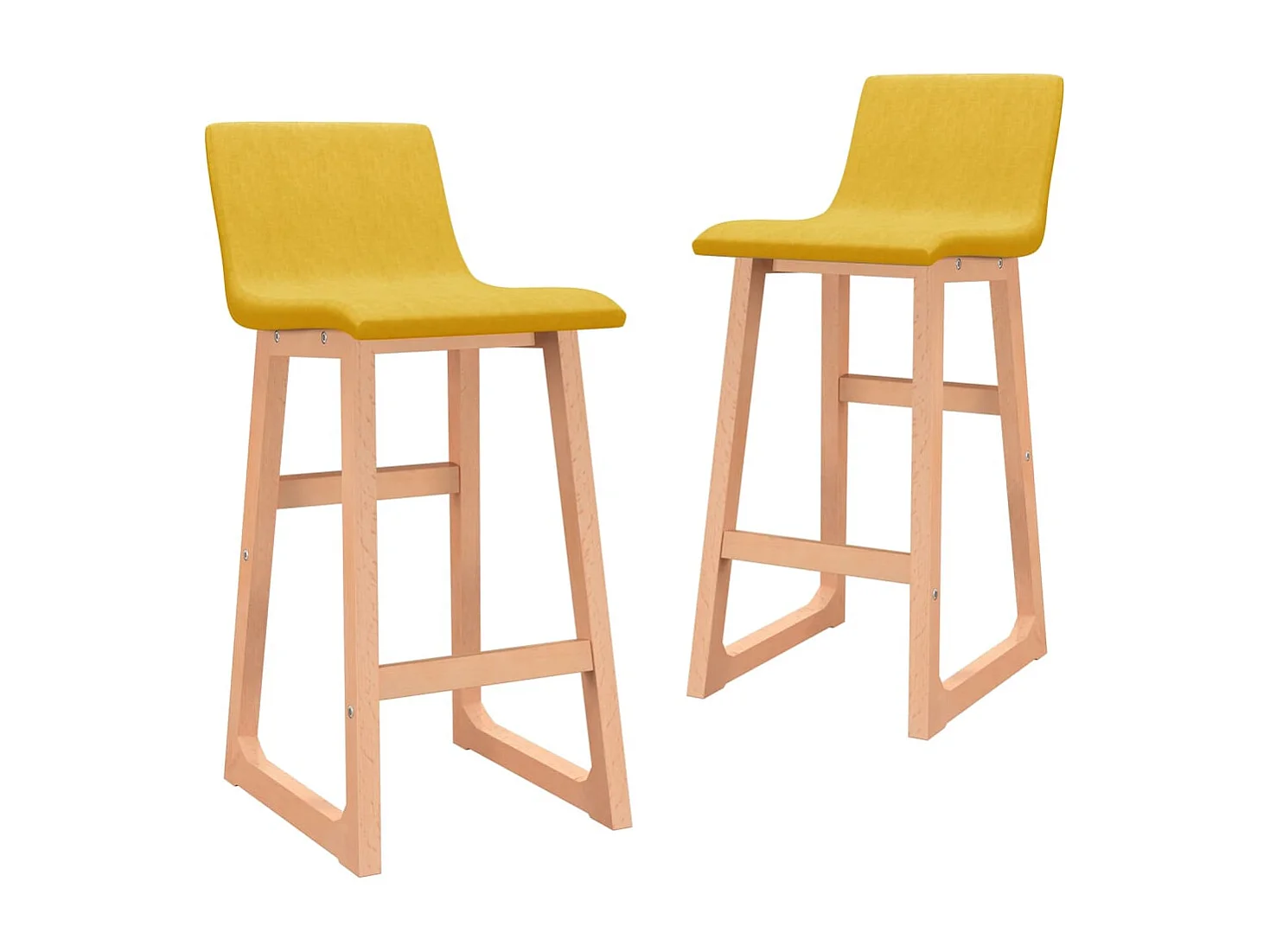 Sgabelli da Bar 2 pz Giallo Senape in Tessuto