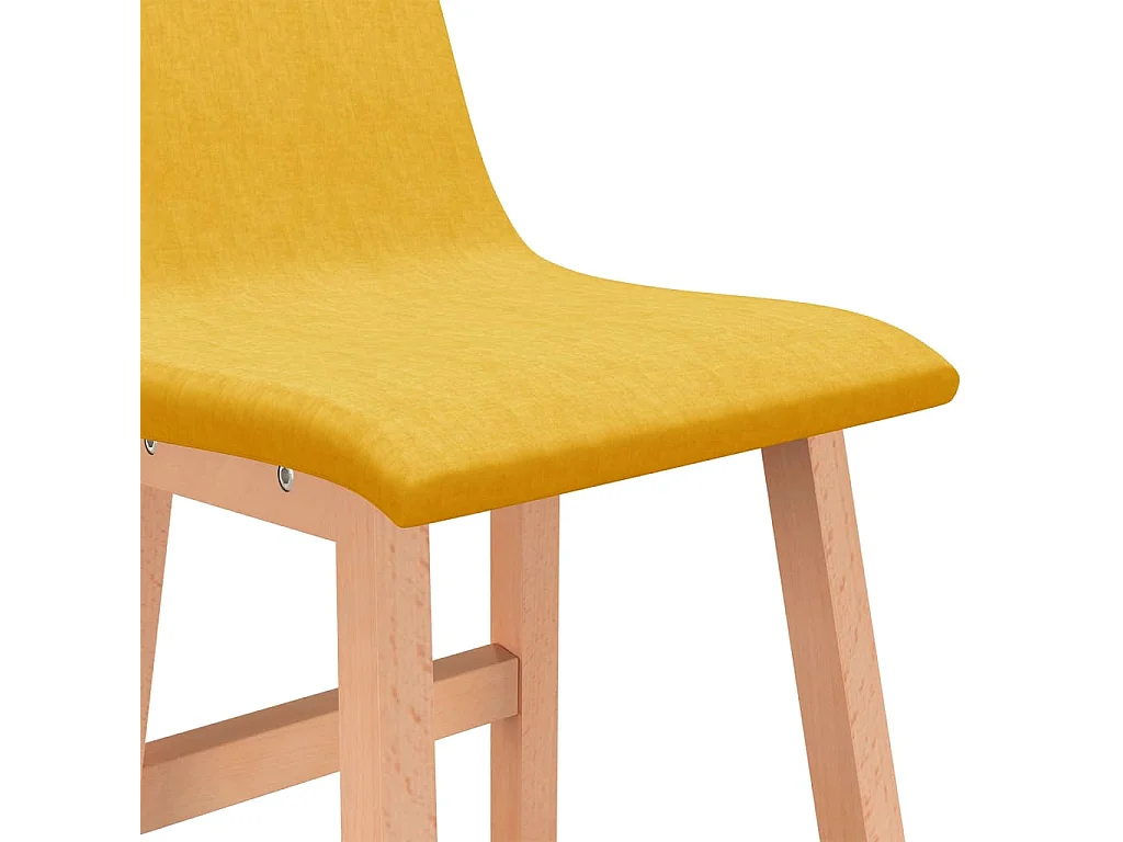 Sgabelli da Bar 2 pz Giallo Senape in Tessuto