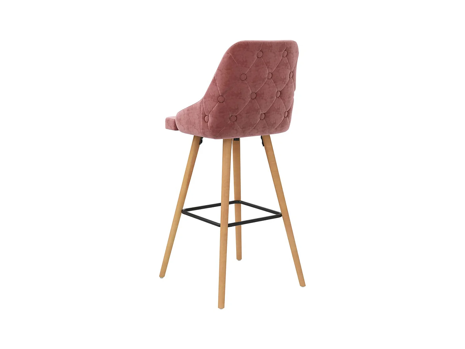 Tabourets de bar lot de 2 rose velours