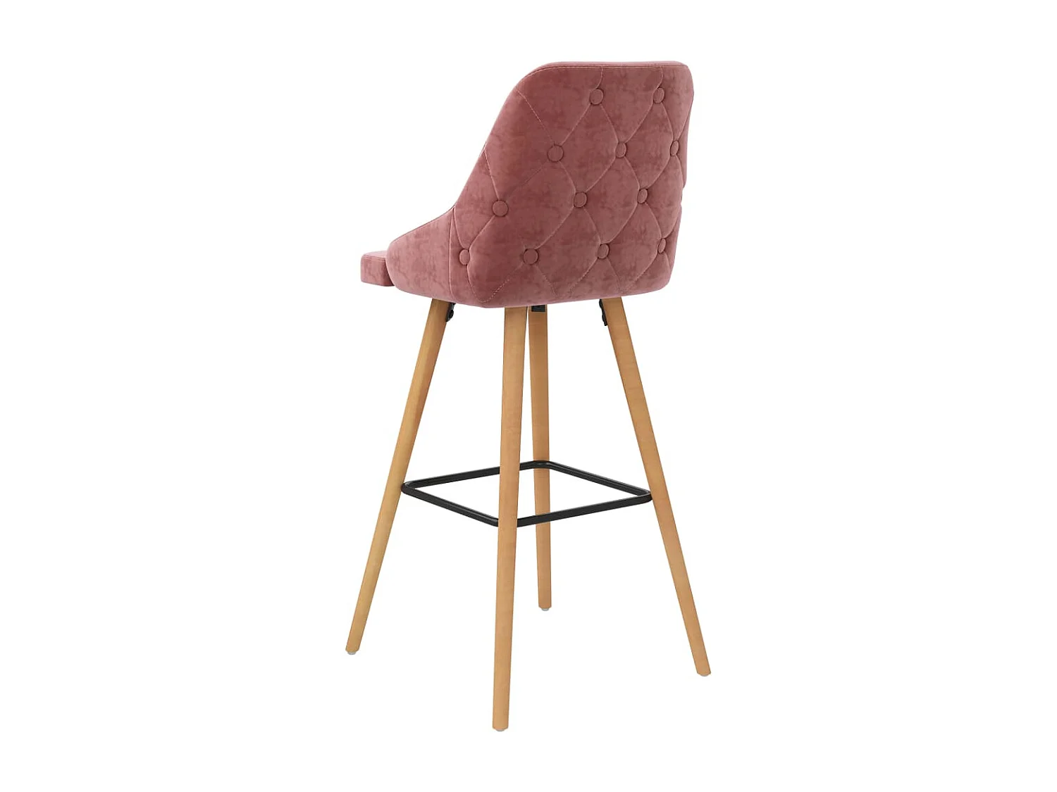Tabourets de bar lot de 2 rose velours