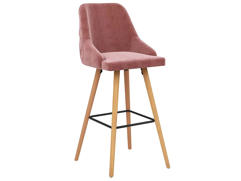 Tabourets de bar lot de 2 rose velours