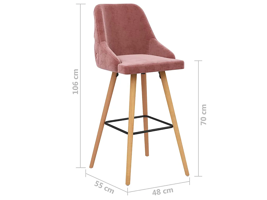 Barkrukken 2 st fluweel roze