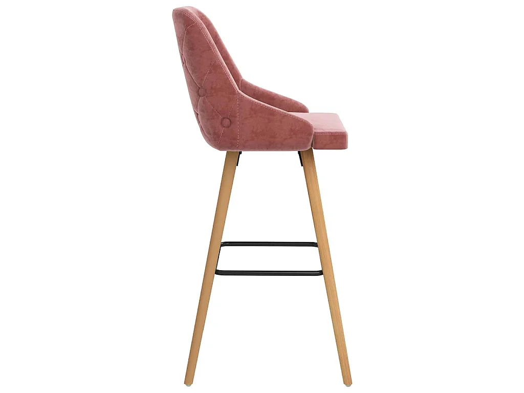 Tabourets de bar lot de 2 rose velours