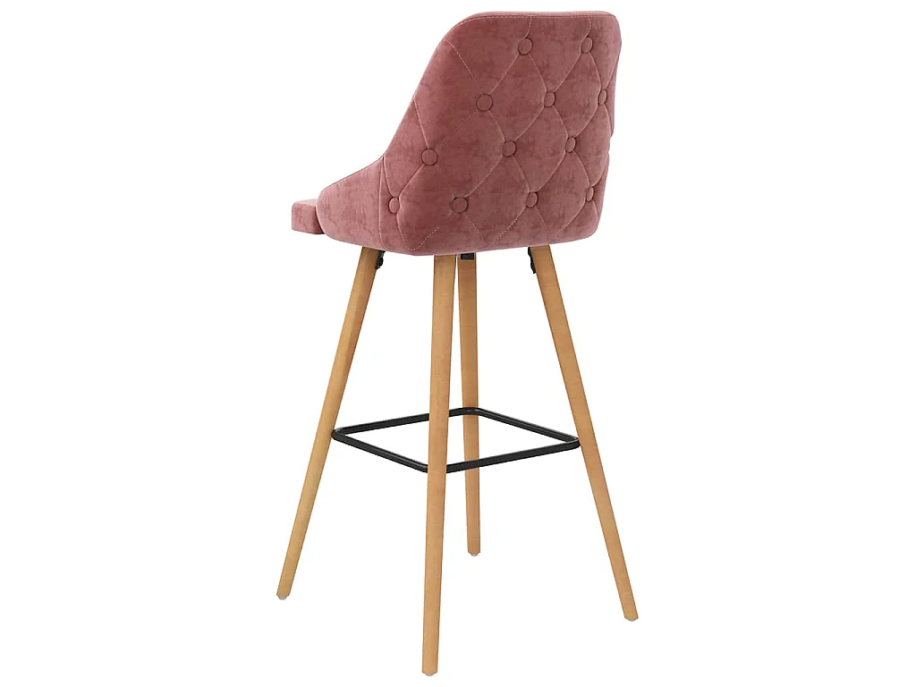 Tabourets de bar lot de 2 rose velours