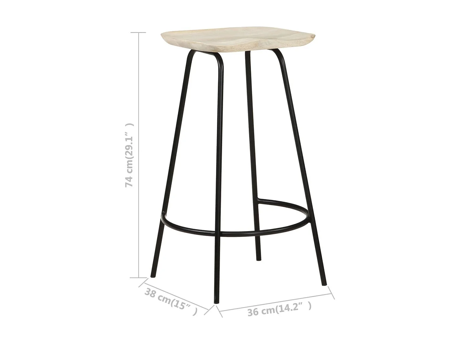 Bancos de bar 4 pcs madeira de mangueira maciça