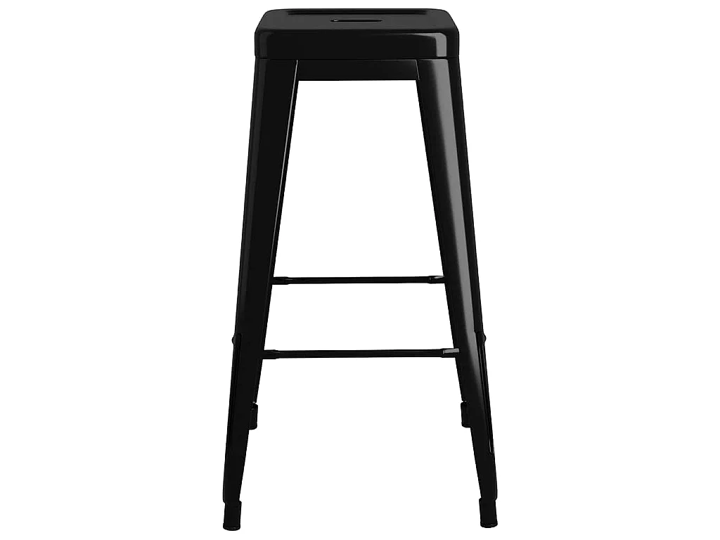 Bancos de bar empilháveis 2 pcs metal preto