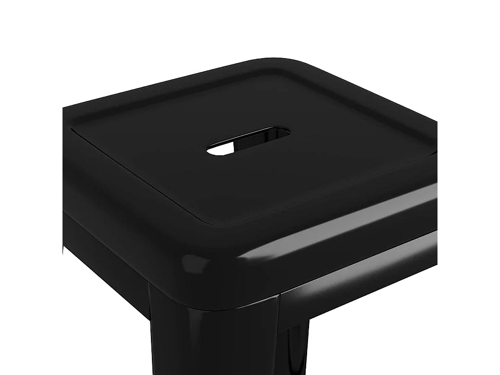 Bancos de bar empilháveis 2 pcs metal preto
