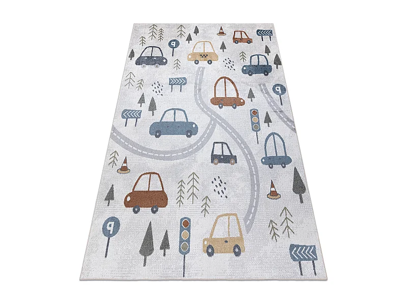 Tapis BONO 8436 Voitures, rue crème / gris clair 140x190 cm