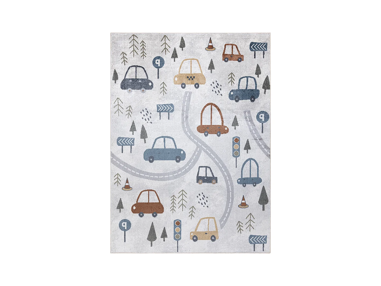 Tapis BONO 8436 Voitures, rue crème / gris clair 140x190 cm