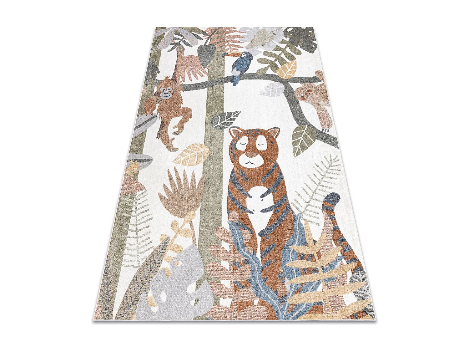 Tapijt BONO 8426 Oerwoud, wilde dieren crème/donker goud 280x370 cm