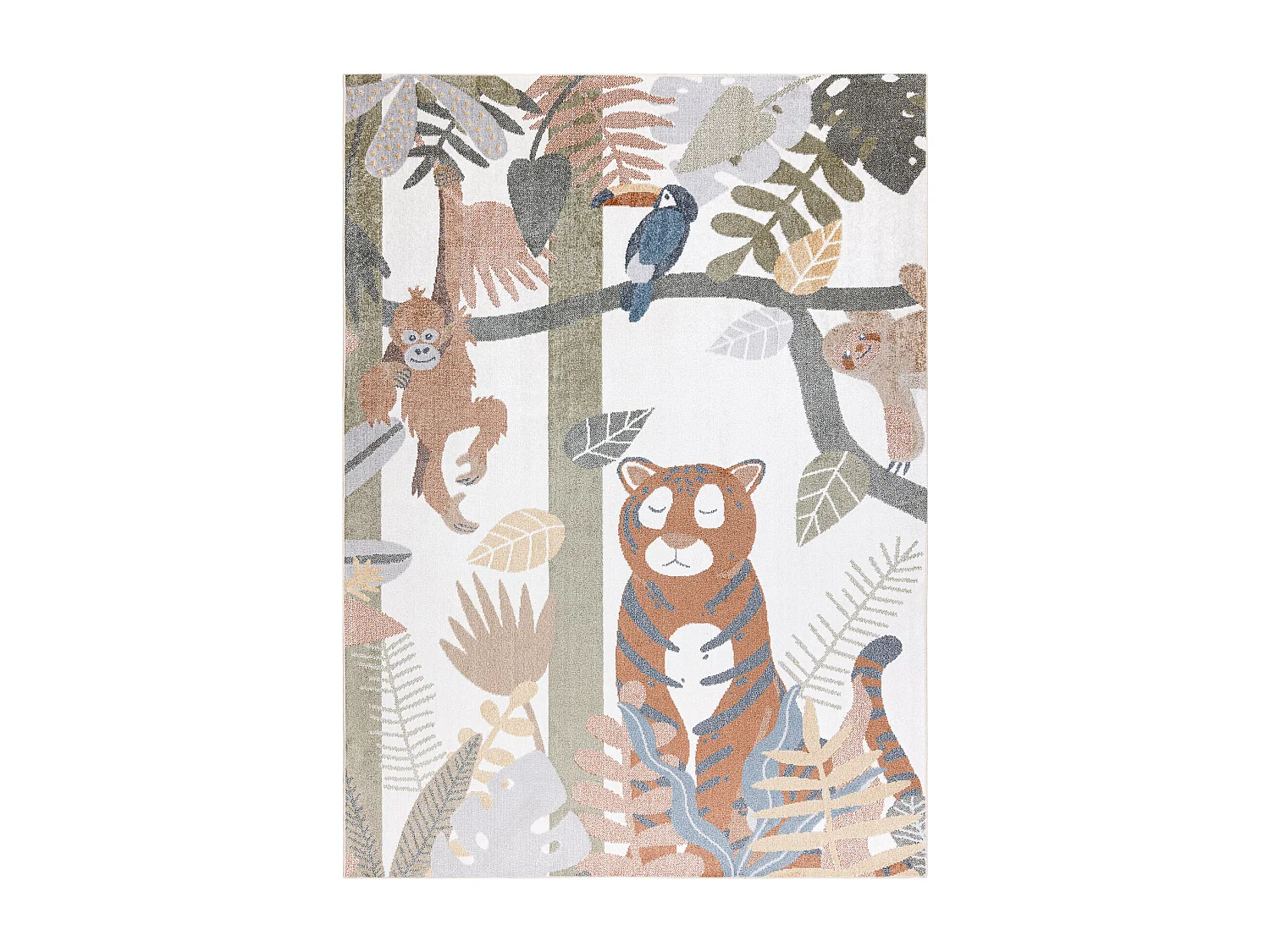 Tapijt BONO 8426 Oerwoud, wilde dieren crème/donker goud 280x370 cm