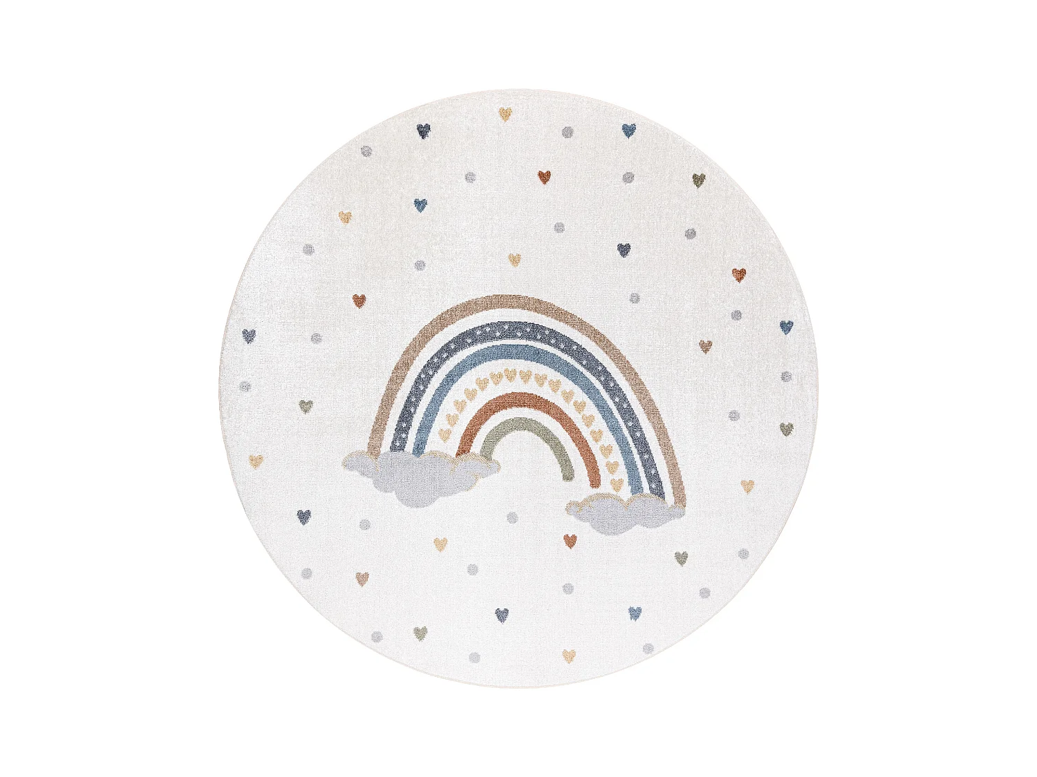 Tapis BONO 724 cercle RAINBOW HEART crème / gris clair cercle 200 cm
