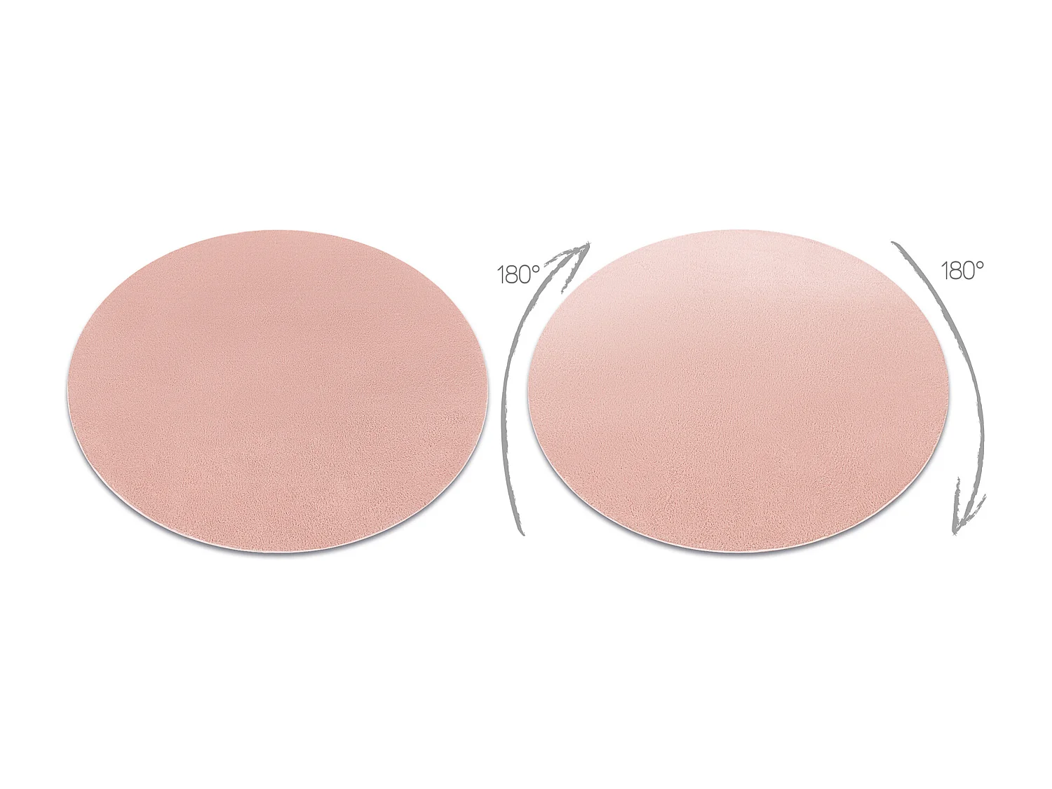 LINDO cercle tapete lavável moderno rosa, antiderrapante, pelúcia cercle 80 cm