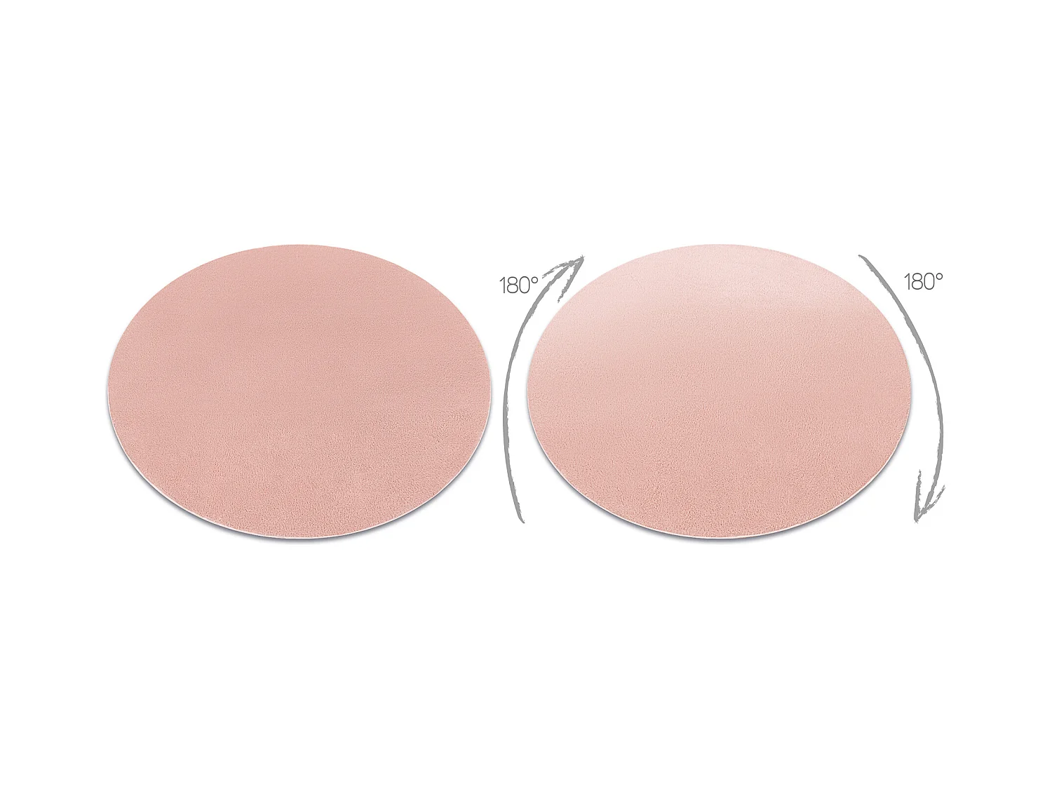 Alfombra de lavado moderna LINDO circulo rosa, antideslizante, peluda cercle 80 cm