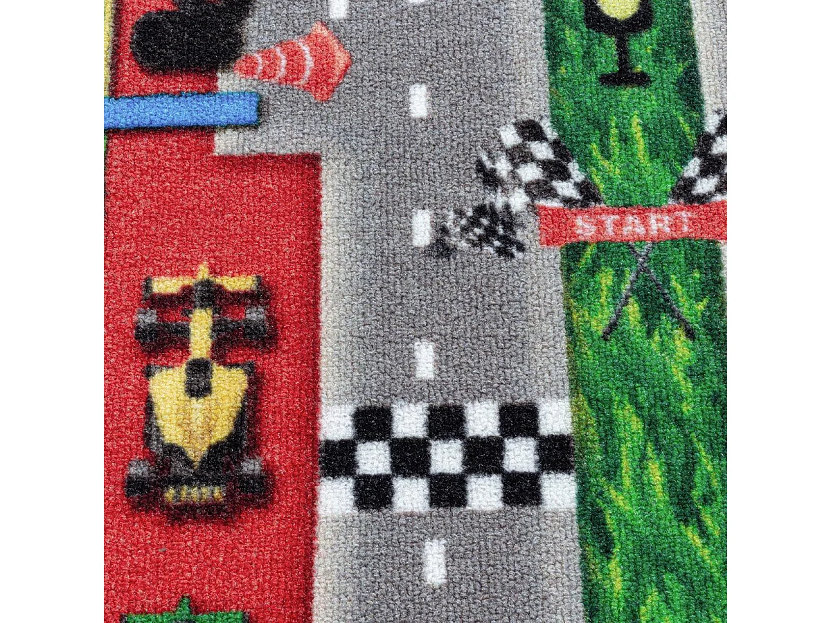 Tapis enfant 100x150 Lavable 30° CIRPLAN rouge et gris