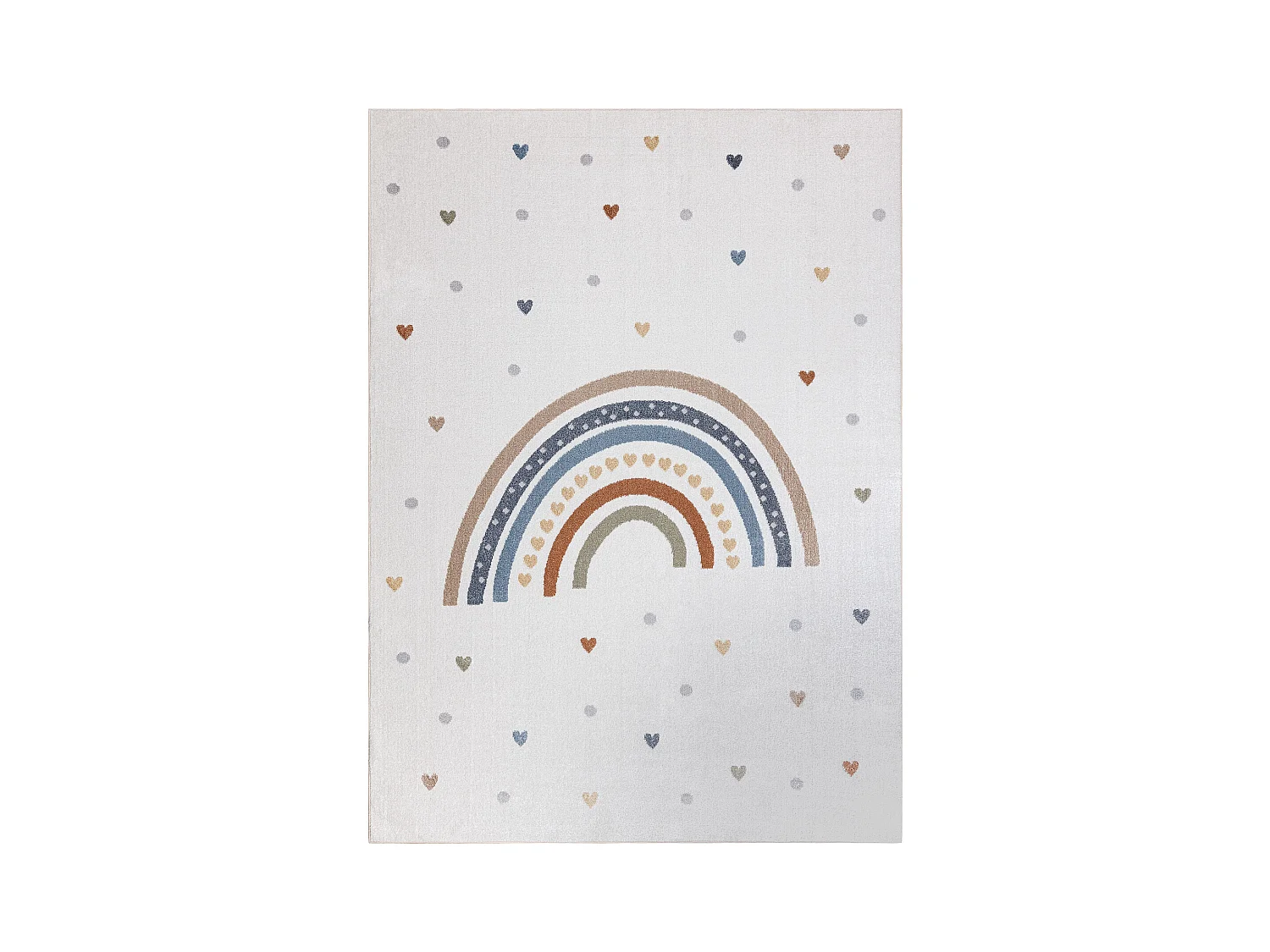 Teppich BONO 8302 Regenbogen, Herzen creme/braun 80x150 cm