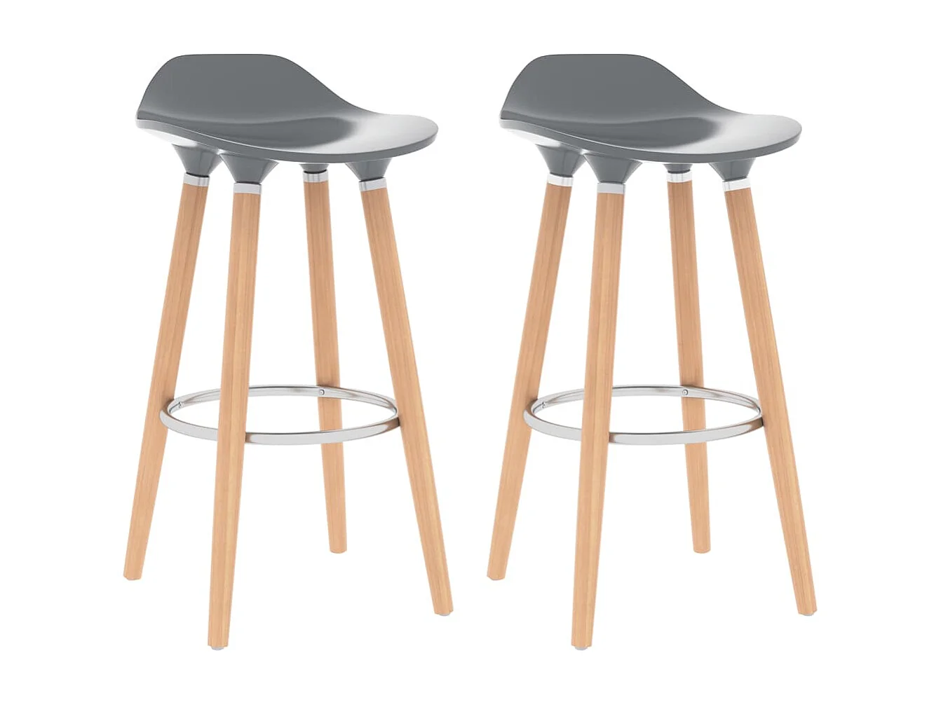 Chaises de bar lot de 2 gris