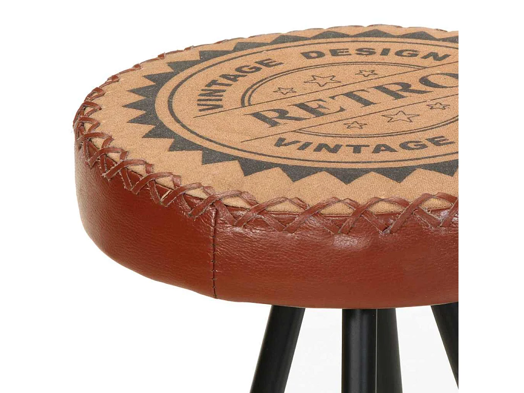 Tabourets de bar lot de 4 cuir véritable