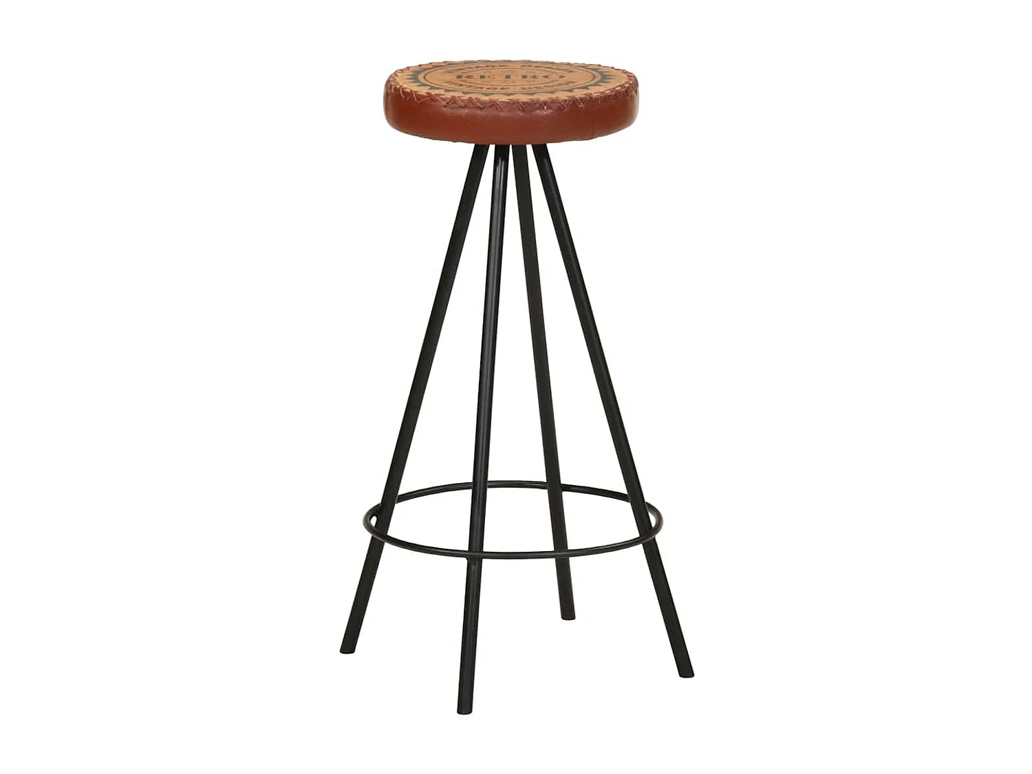 Tabourets de bar lot de 4 cuir véritable