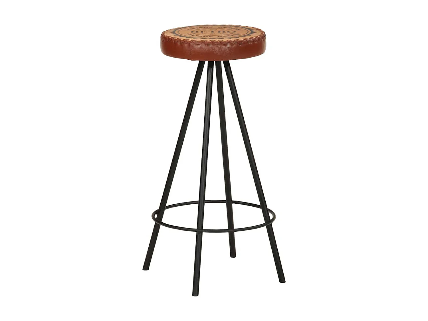 Tabourets de bar lot de 4 cuir véritable