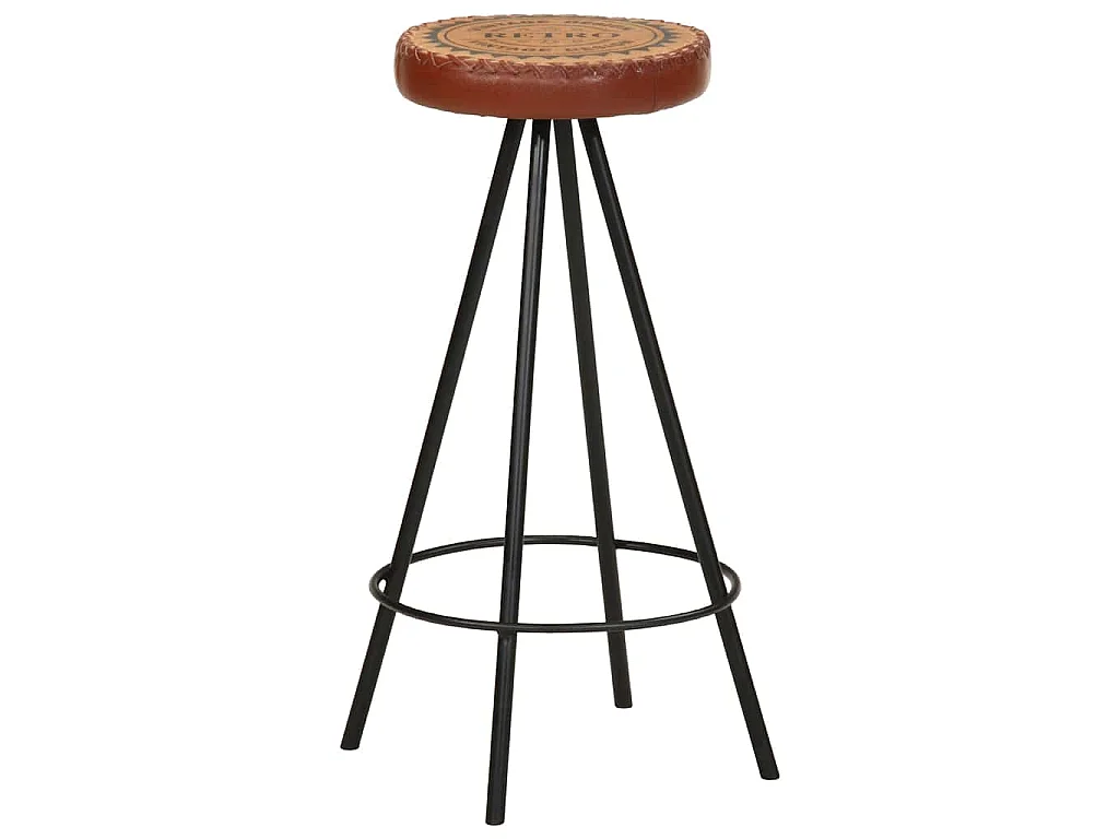Tabourets de bar lot de 4 cuir véritable