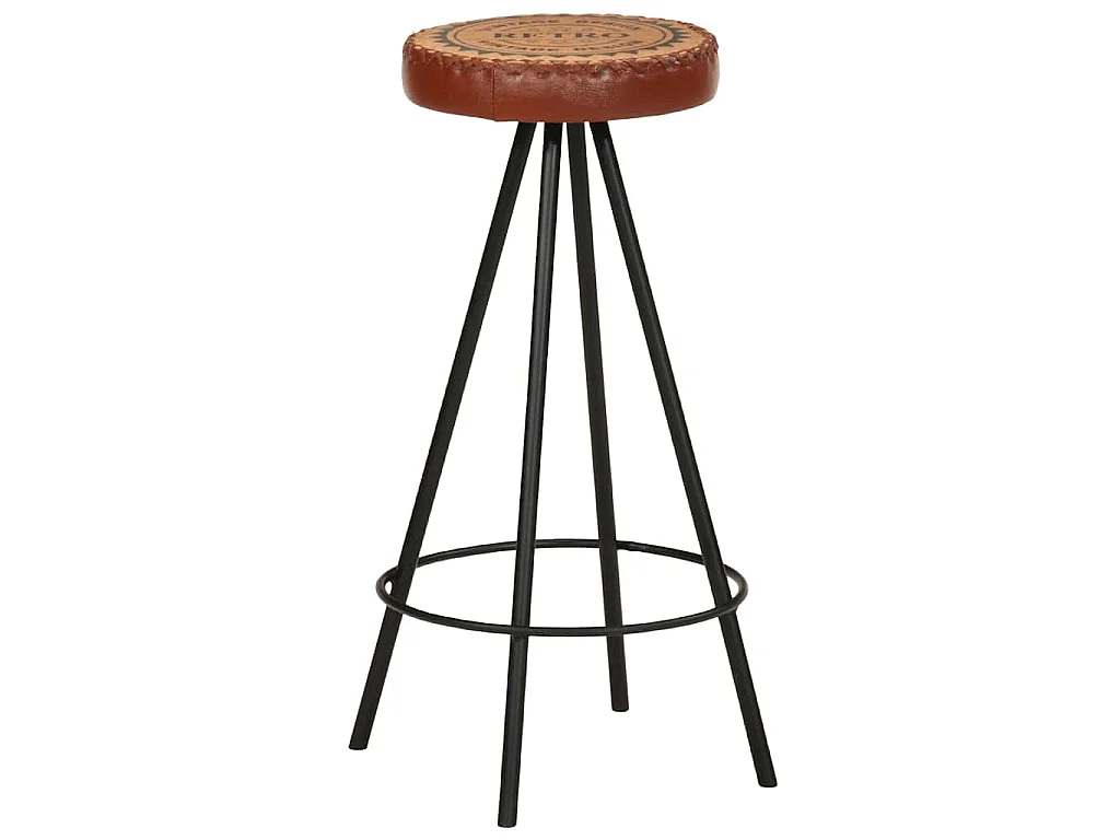 Tabourets de bar lot de 4 cuir véritable
