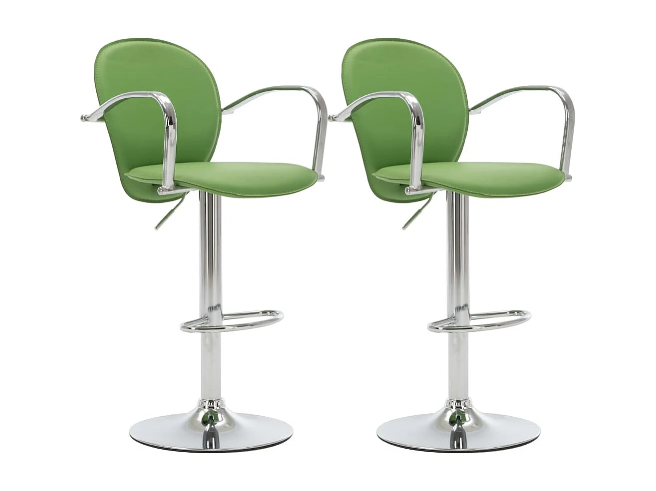 Tabourets de bar avec accoudoir lot de 2 vert similicuir