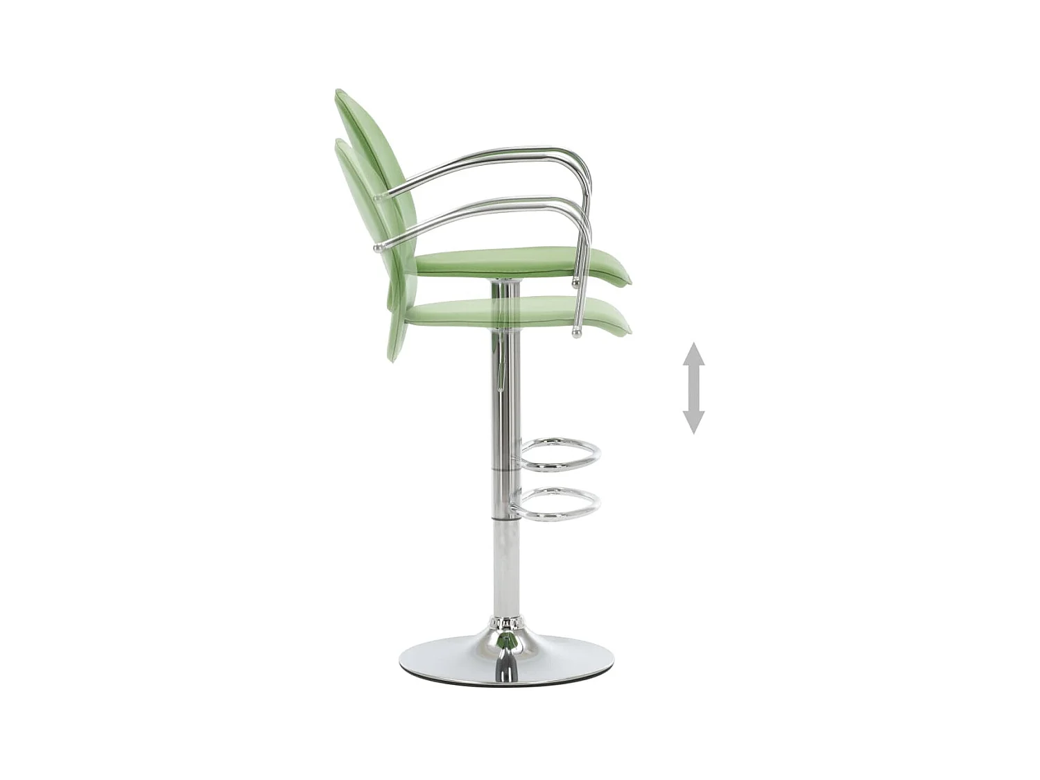 Tabourets de bar avec accoudoir lot de 2 vert similicuir