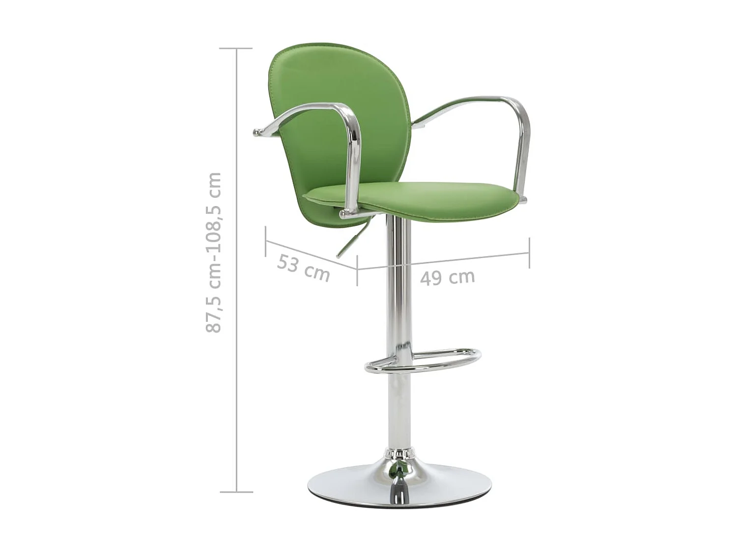 Tabourets de bar avec accoudoir lot de 2 vert similicuir