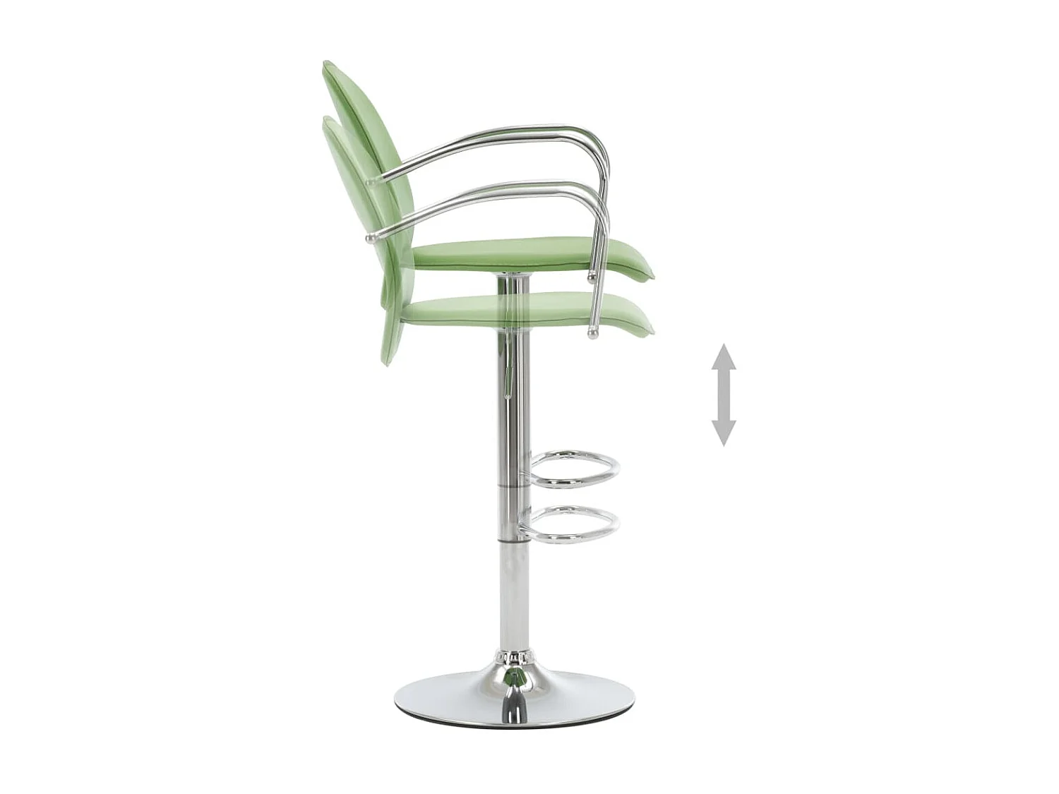 Tabourets de bar avec accoudoir lot de 2 vert similicuir