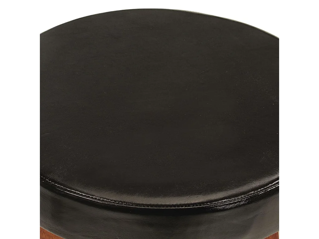 Tabourets de bar 2 pcs Cuir véritable et bois d'acacia solide