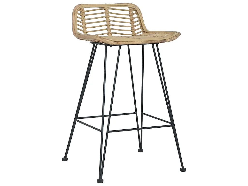Chaises de bar lot de 2 rotin Naturel