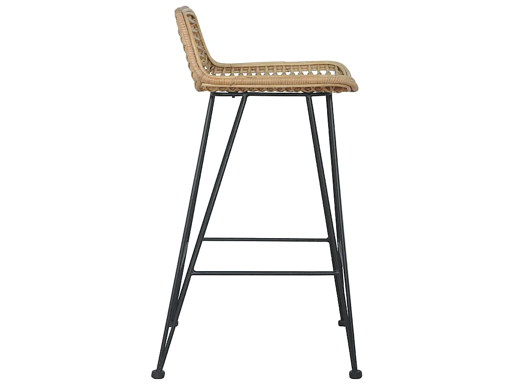 Chaises de bar lot de 2 rotin Naturel