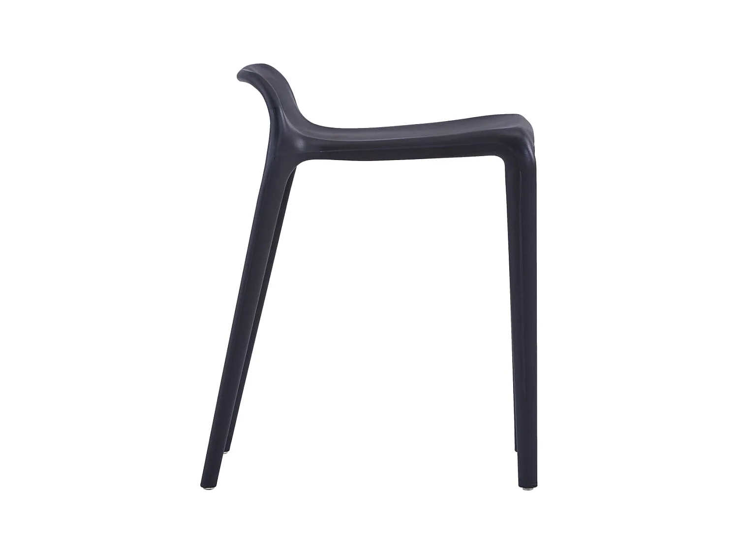 Tabourets empilables lot de 4 noir plastique