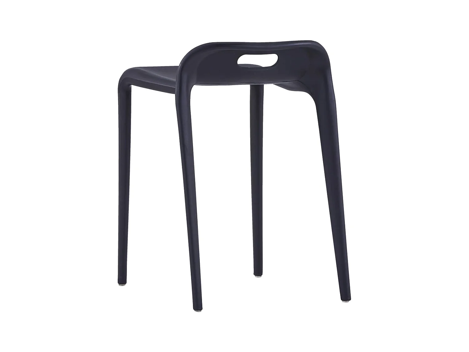 Tabourets empilables lot de 4 noir plastique