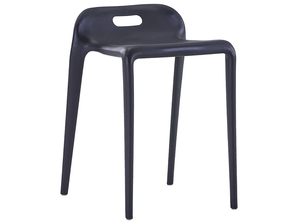 Bancos empilháveis 4 pcs plástico preto