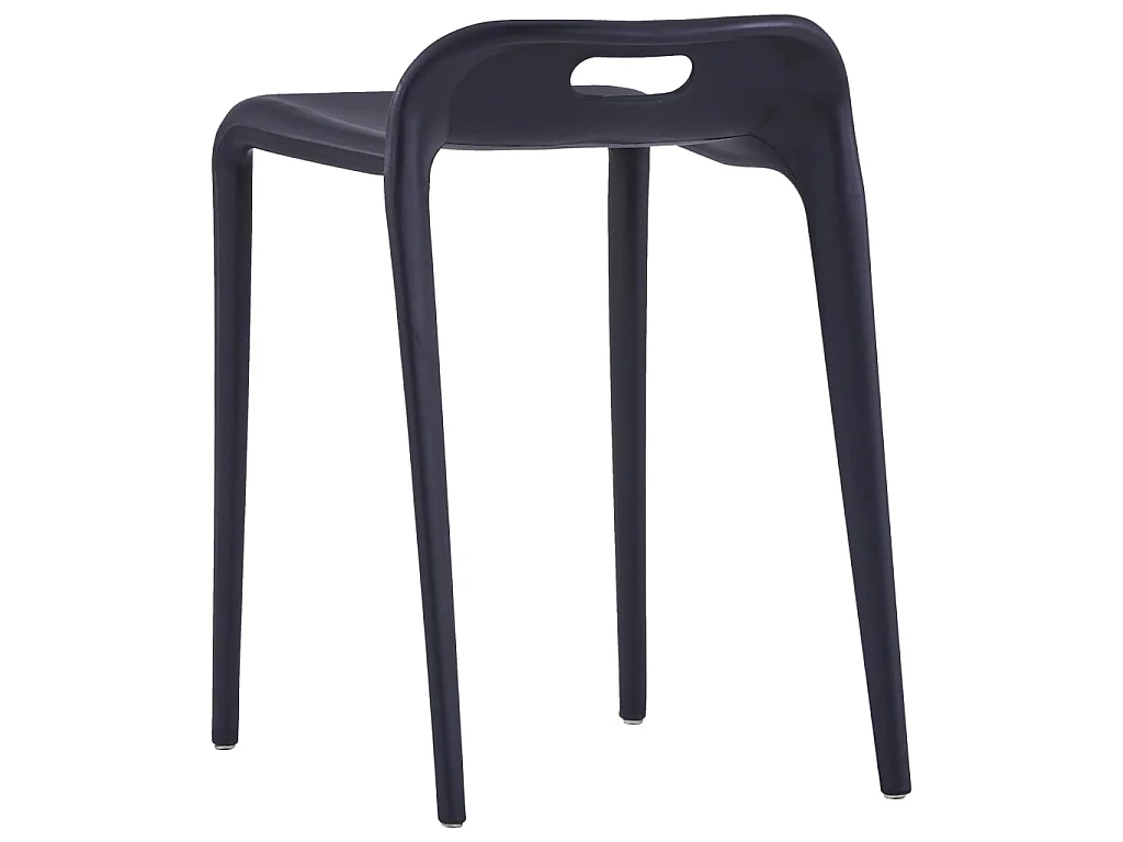 Bancos empilháveis 4 pcs plástico preto