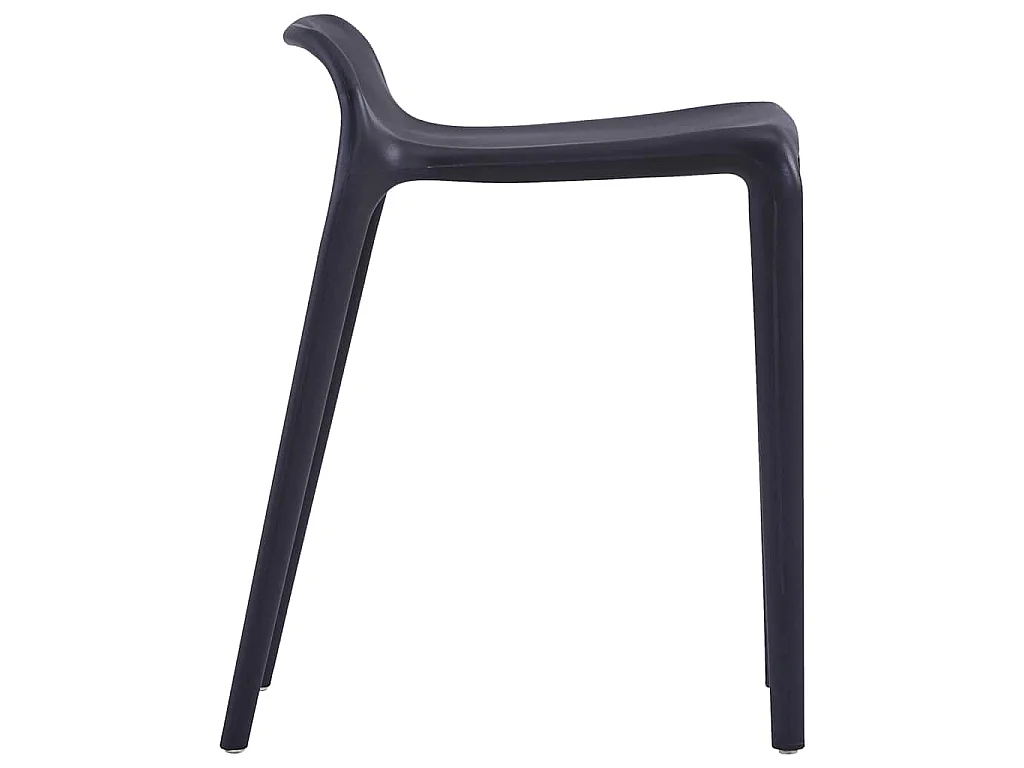 Tabourets empilables lot de 4 noir plastique